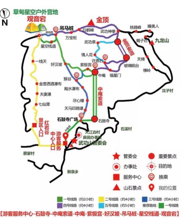 江西武功山游玩地圖